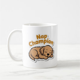 Nap Champion Cute Golden Retriever Puppy Coffee Mu コーヒーマグカップ