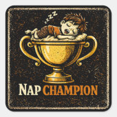 Nap Champion – Elite Sleeping Humor Pride スクエアシール (正面)