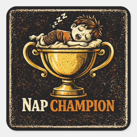 Nap Champion – Elite Sleeping Humor Pride スクエアシール (正面)