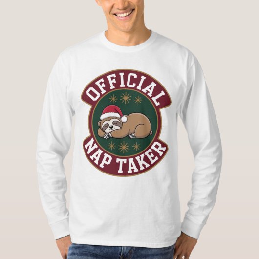 "Nap Christmas 2025 Funny Lazy T-Shirt Gift" Tシャツ (正面)