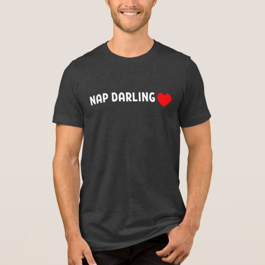 Nap Darling – Cute Lazy Sleep Lover Heart トライブレンドＴシャツ (正面)
