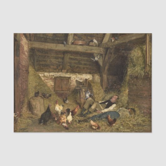 Nap in a Barn by Carl Jutz 薄葉紙 (正面)