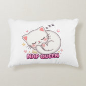 Nap Queen Cat Sticker | Cute Sleeping Cat アクセントクッション (正面)