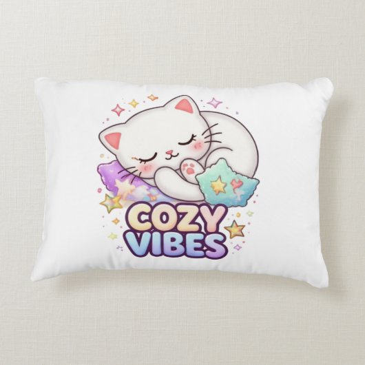 Nap Queen Cat Sticker | Cute Sleeping Cat アクセントクッション (裏面)