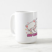 Nap Queen Cat Sticker | Cute Sleeping Cat コーヒーマグカップ (正面左)