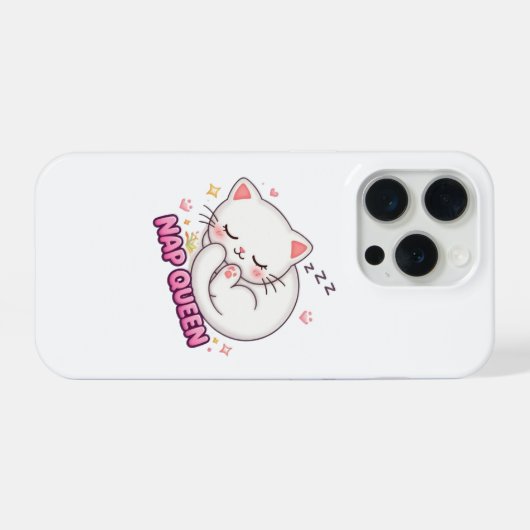 Nap Queen Cat Sticker | Cute Sleeping Cat iPhoneケース (裏面横)