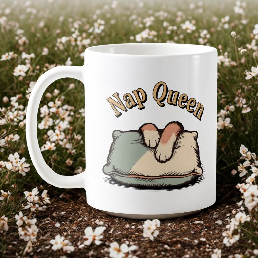 Nap Queen | Cozy Pet Parenting Humor コーヒーマグカップ