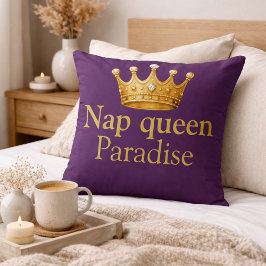 Nap Queen Plum Gold Hot Pink Crown Royalty  クッション