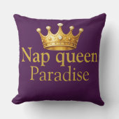 Nap Queen Plum Gold Hot Pink Crown Royalty  クッション (正面)