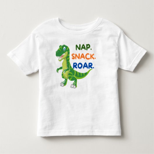 Nap Snack Roar Dinosaur Toddler T-Shirt  トドラーTシャツ (正面)
