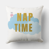 Nap Time Cozy Throw Pillow – Fun Cloud Design クッション (裏面)