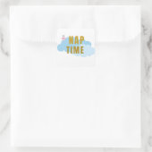 Nap Time Sticker – Sleepy Cloud and Funny Design スクエアシール (バッグ)