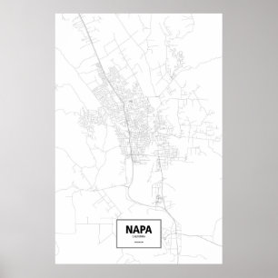 Napa、カリフォルニア(白の黒) ポスター
