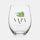 Napa ワイナリー | モノグラム・バチェラーette ステムなしワイングラス (正面)
