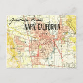 Napa CA Vintage Map 1944 ポストカード (正面)