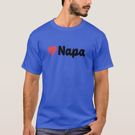 Napa California Heart Script gift Tシャツ (正面)