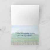 Napa Valleyのブドウ園の水彩画のハッピーバースデー カード (内部)