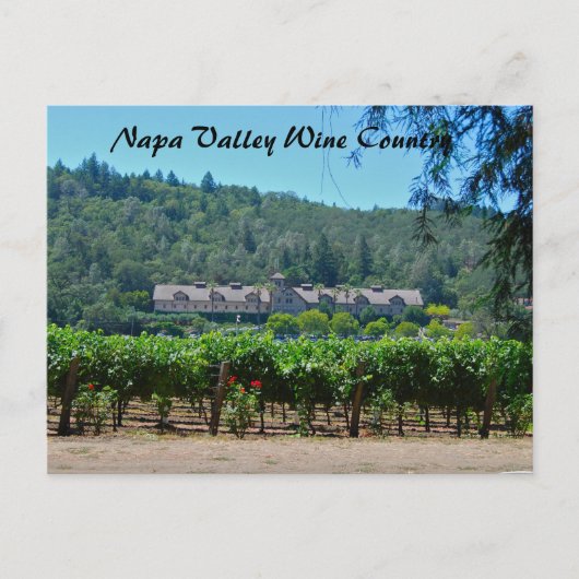 Napa Valleyのワインの里のブドウ園 ポストカード (正面)
