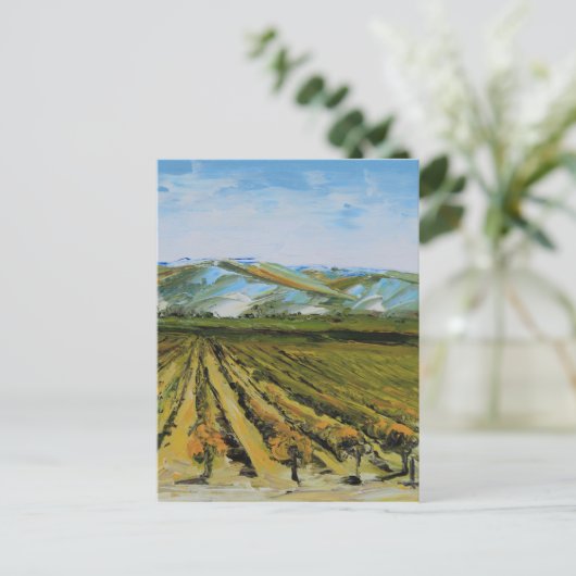 Napa Valleyのワインの里カリフォルニアの色 ポストカード (スタンド正面)
