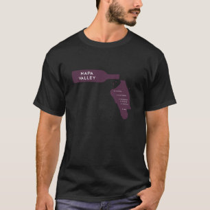 Napa Valley都市ワイン・ボトルのこぼれのロゴ Tシャツ