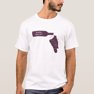 Napa Valley都市ワイン・ボトルのこぼれのロゴ Tシャツ