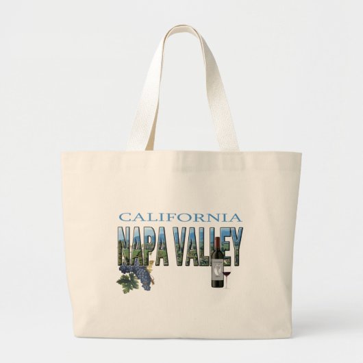 Napa Valley、カリフォルニア ラージトートバッグ (正面)
