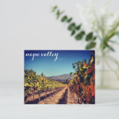 Napa Valley Autumn Harvest Vineyard Postcard ポストカード (スタンド正面)