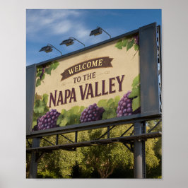 Napa Valley Billboard Sign Posterへようこそ ポスター