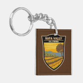 Napa Valley California Travel Art Vintage キーホルダー (正面左)