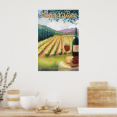 Napa Valley, California Wine Country Travel Poster ポスター (キッチン)