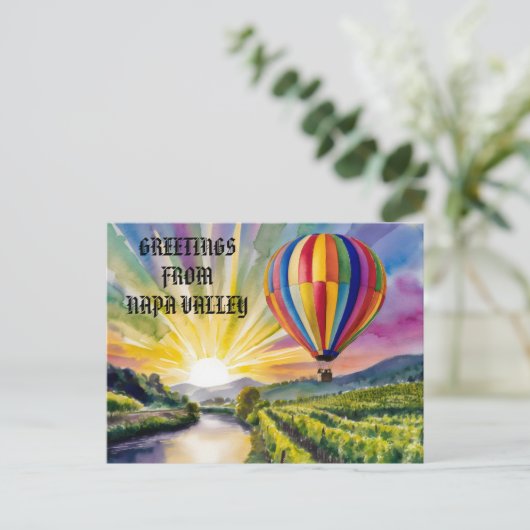 Napa Valley Travelからの挨拶Edit文字写真 ポストカード (スタンド正面)