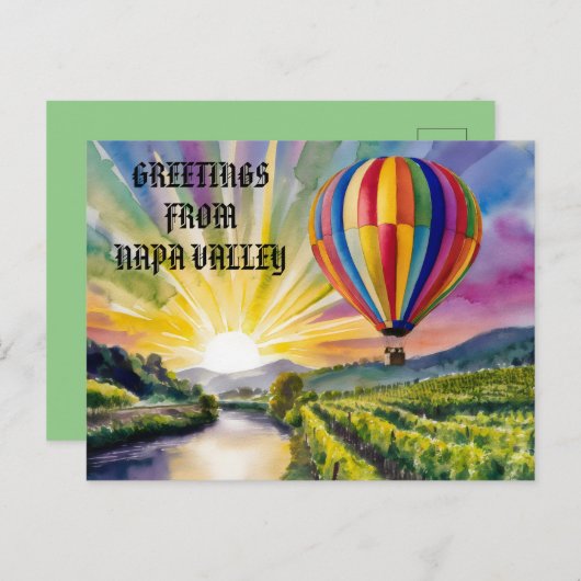Napa Valley Travelからの挨拶Edit文字写真 ポストカード (正面/裏面)