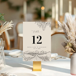Napa Valley Vineyard Winery Wedding Table Number 招待状