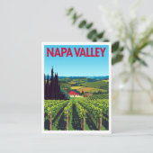 Napa Valley Vineyards Retro Travel ポストカード (スタンド正面)