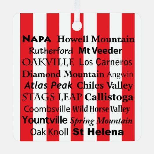 Napa Valley Wine AVAs Ornament メタルオーナメント (正面)