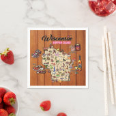 Napkin - Wisconsin Supper Club Map - Series 1 スタンダードカクテルナプキン (インサイチュ)
