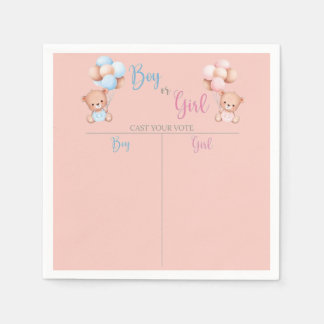 napkins baby girl or baby boy game スタンダードカクテルナプキン