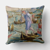 Napleの湾の網そして三叉の矛との採取 クッション (裏面)