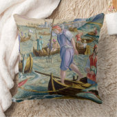 Napleの湾の網そして三叉の矛との採取 クッション (ブランケット)