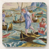 Napleの湾の網そして三叉の矛との採取 コースター (正面)