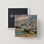 Napleの湾の網そして三叉の矛との採取 缶バッジ (正面&裏面)