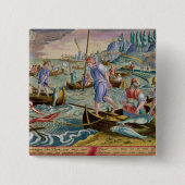 Napleの湾の網そして三叉の矛との採取 缶バッジ (正面)