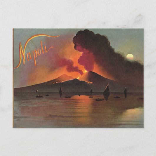 Naples, 1908, Vesuvius and the Bay of Naples ポストカード (正面)
