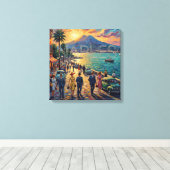 Naples Bay at Sunset Riviera Canvas Art キャンバスプリント (インサイチュ (ウッドフロア))