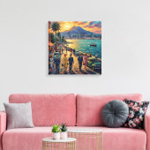Naples Bay at Sunset Riviera Canvas Art キャンバスプリント (インサイチュ (リビング))