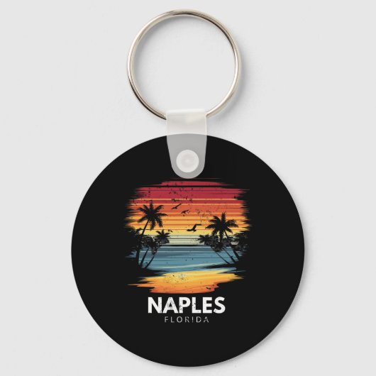 Naples Beach Florida Surfboard Surfing Vintage  キーホルダー (正面)