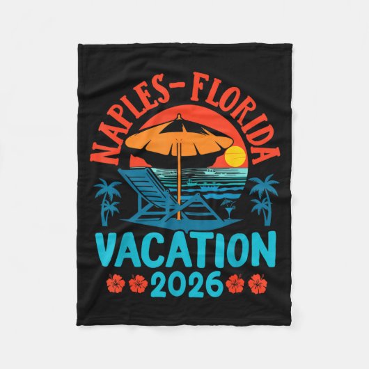 Naples Florida 2026 Family Vacation Beach Summer V フリースブランケット (正面)