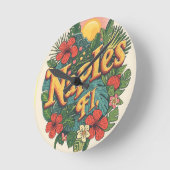 Naples florida dreaming  ラウンド壁時計 (傾斜)