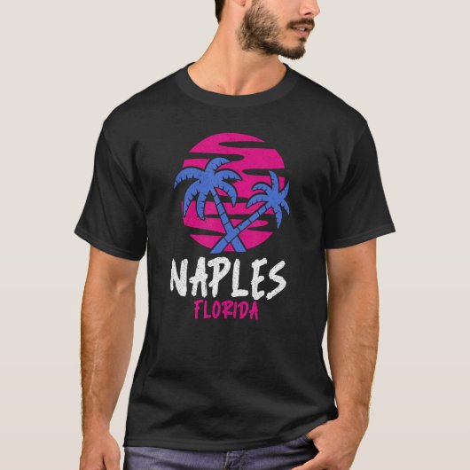 Naples Florida Palm Treesお土産80sフロリダ Tシャツ (正面)