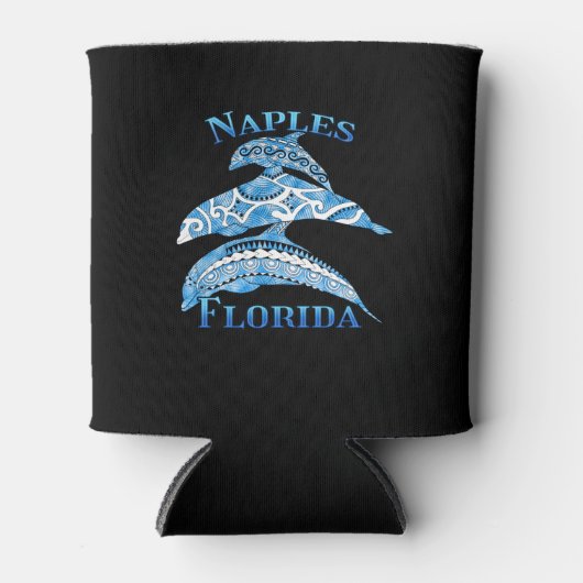 Naples Florida Vacation Tribal Dolphins 缶クーラー (正面)